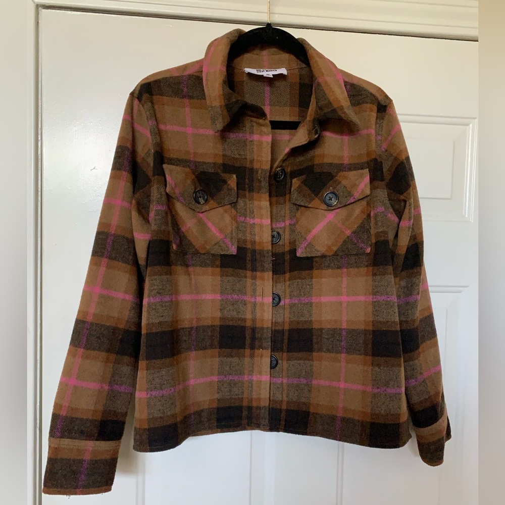 BB Dakota Steve Madden Plaid Brown Button Shirt 🌴